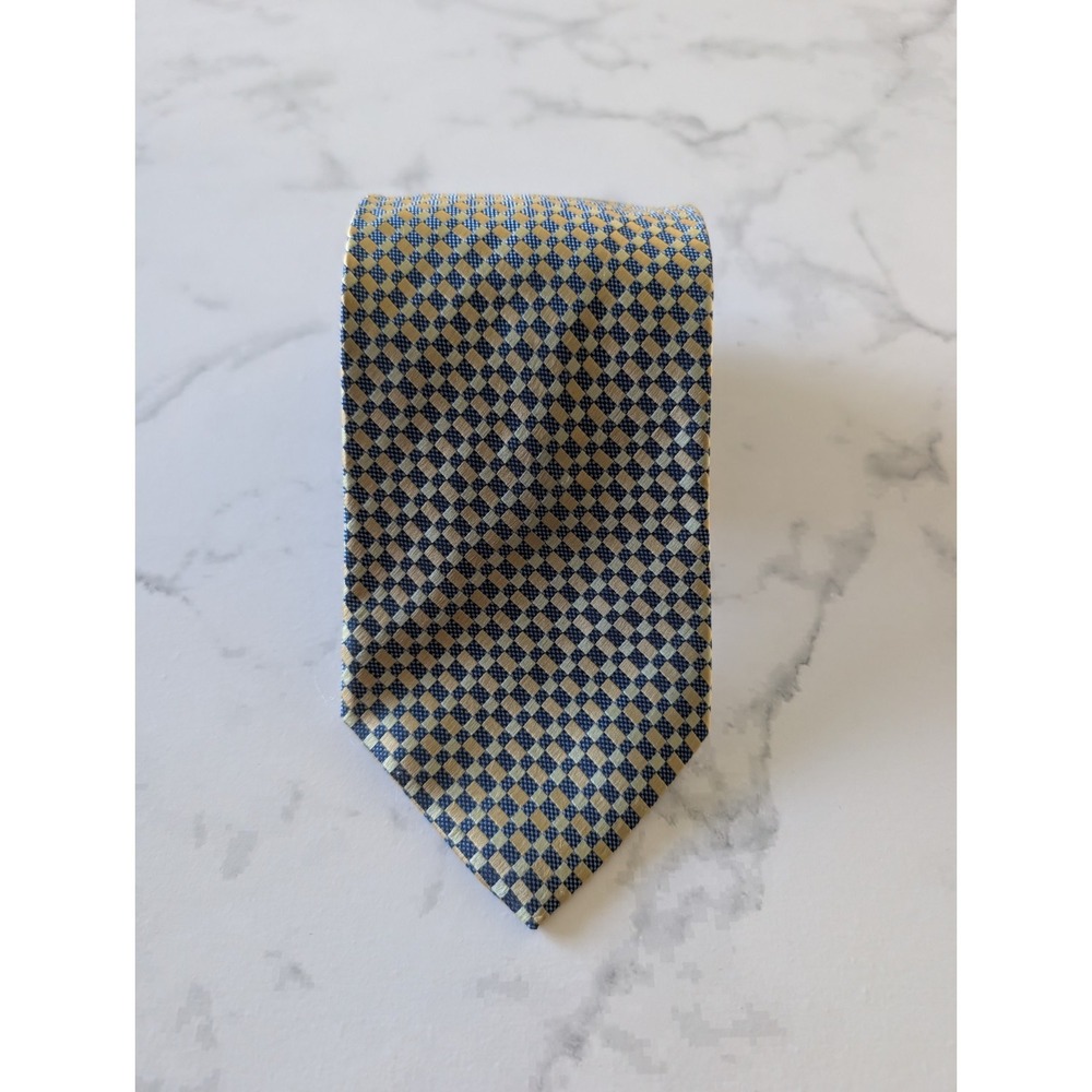 Bergamo NY Hand Made 100% Polyester Men's Designer X-Long Tie Jacquard Blue